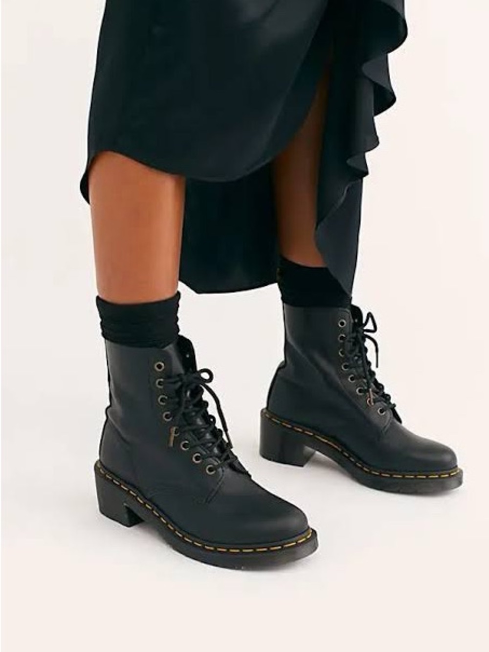 Dr Martens CLEMENCY WOMEN'S SMOOTH LEATHER HEELED LACE UP BOOTS